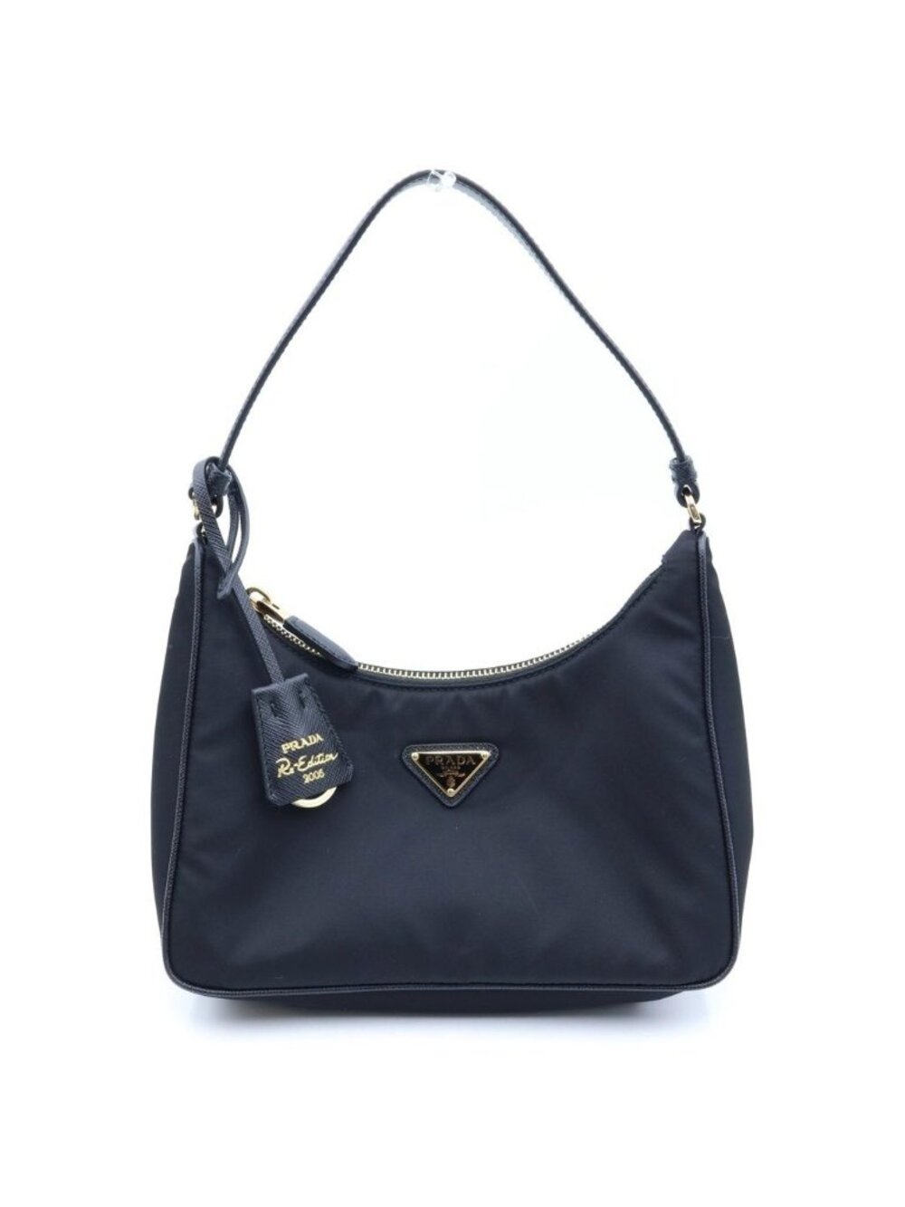 Prada Re Edition 2005 Re-Nylon Triangle Plate Handbag Black